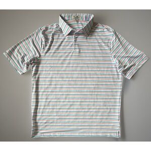 Straight Down Short Sleeve Polo Short Sleeve Multicolor Stripe Logo XXL 2XL JBHS